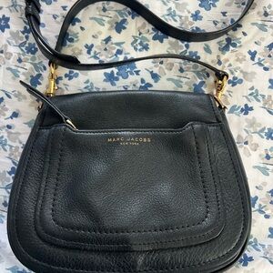 Marc Jacobs Black Crossbody Bag with Gold Accents
